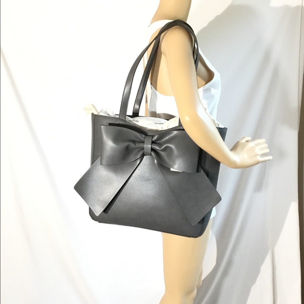 Karl Lagerfeld, Faux Leather, Grey Purse.